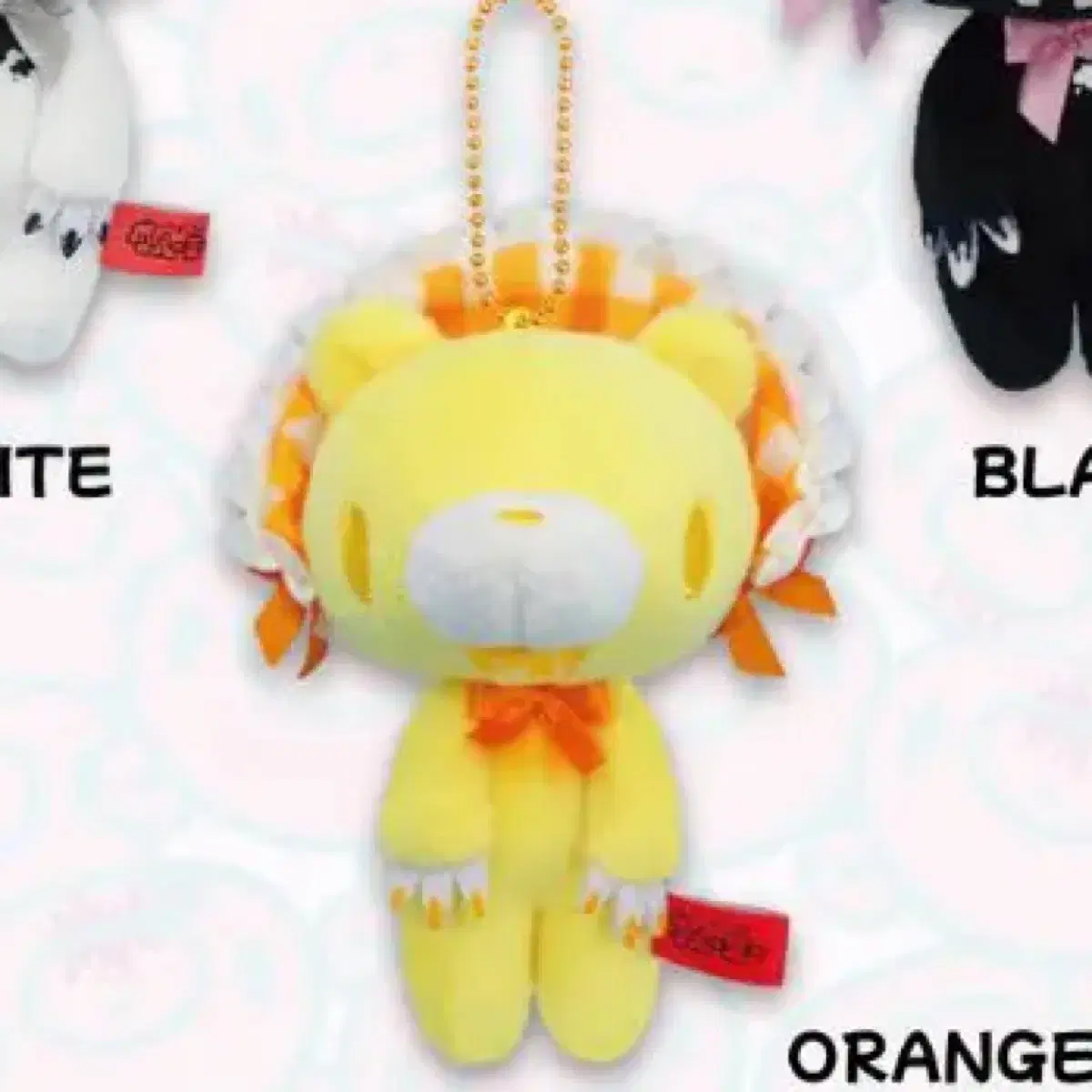 Gloomy Bear Gothic Series Bonnet Mascot Keyring Doll Yellow Orange