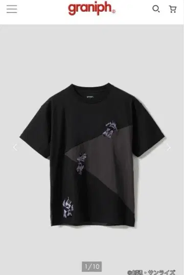 그라니프 건담 검은 삼연성 빅 실루엣 티셔츠