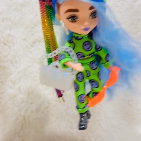 [정품] 엑스트라 미니 바비 인형 키링 블루 mattel 바비