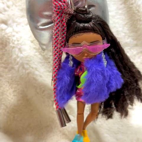 [정품] 엑스트라 미니 바비 인형 키링 퍼플퍼 mattel 바비