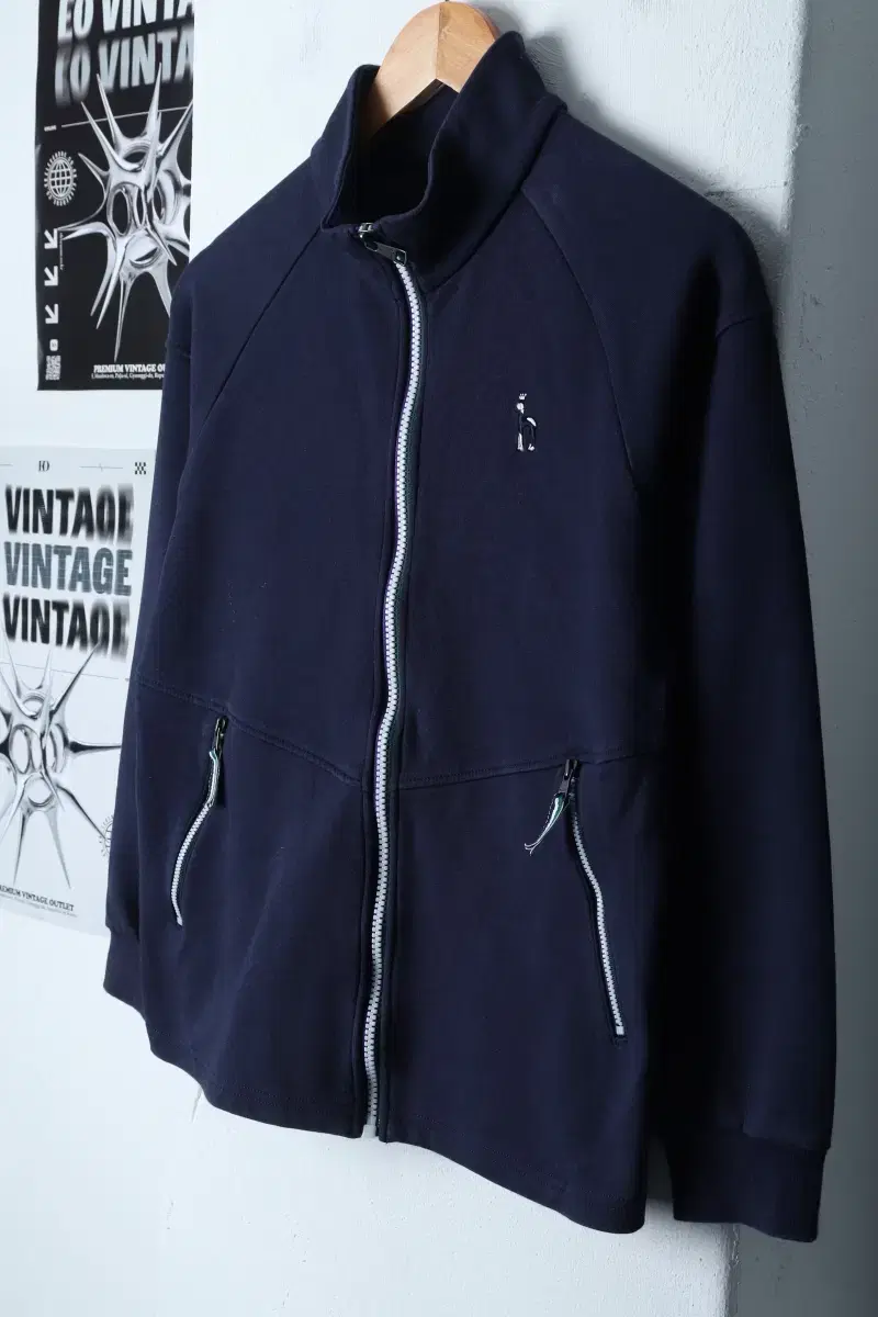 (L) Hazzys Zip-Up Jersey Track Top Children's Kids Navy-12C92