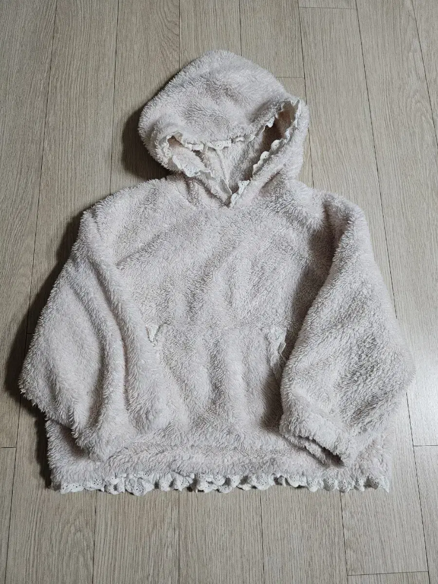 Girls' Lace Fur Hoodie, Ages 5-7