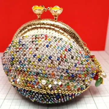 핸드메이드 유리 비즈 코인 케이스 여러 가지 색 참 포함