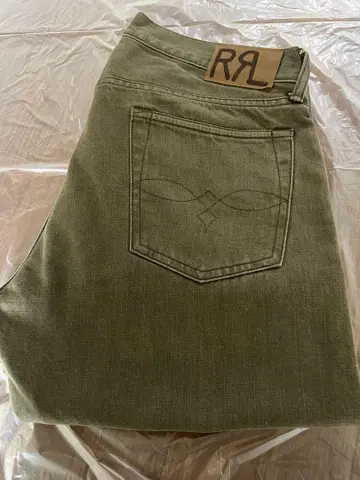 RRL 슬림 핏 올리브 청바지 32/32