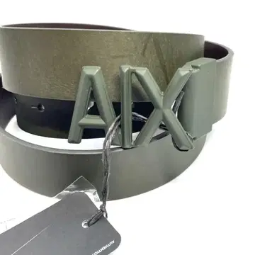 미사용 아르마니 체인지 가죽 로고 버클 벨트