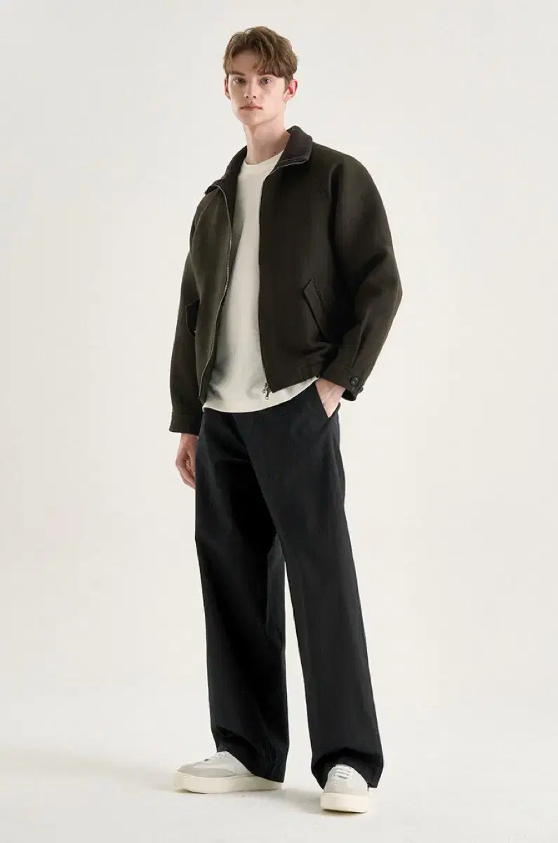 Time Homme Wool Blouson Dark Brown Size 100