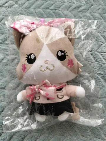 아시노마키 온천 역장 사쿠라 고양이 봉제 인형 리본 포함