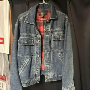 RRL 데님 자켓 체크 안감