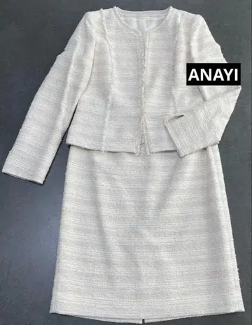 ANAYI 아나이 트위드 수트 노카라 셋업 포멀