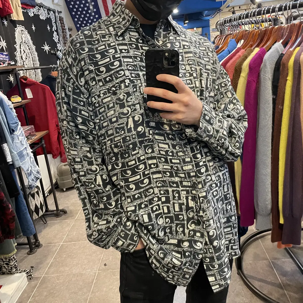 [NO.9] VTG 패턴 실크셔츠
