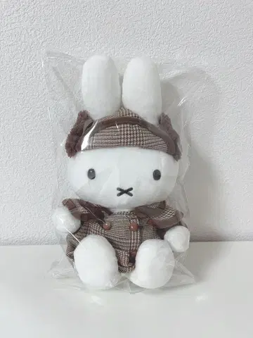 글렌체크 코트 미피 봉제 인형