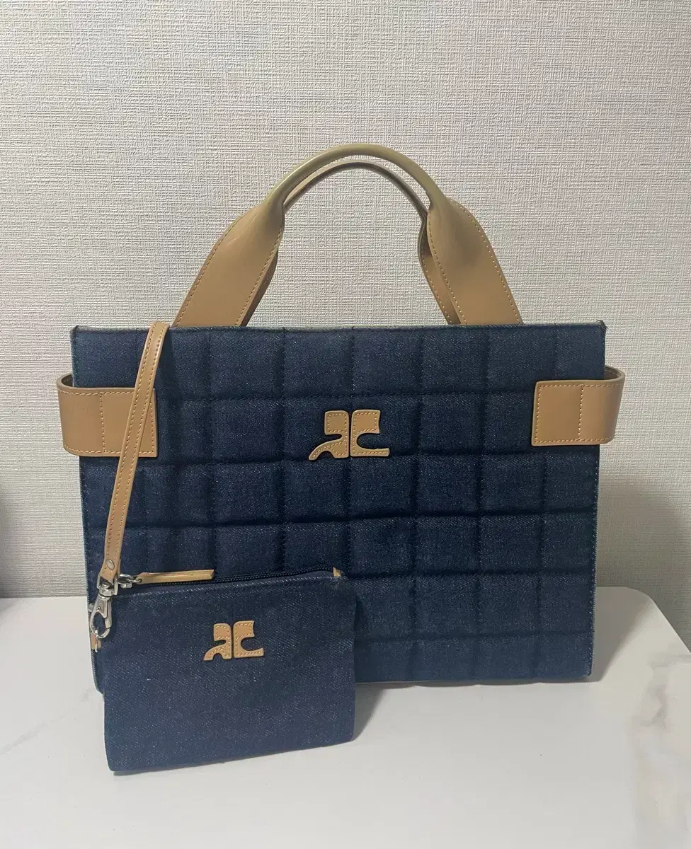 [Authentic/Free Shipping] Courreges Vintage Denim Tote Bag