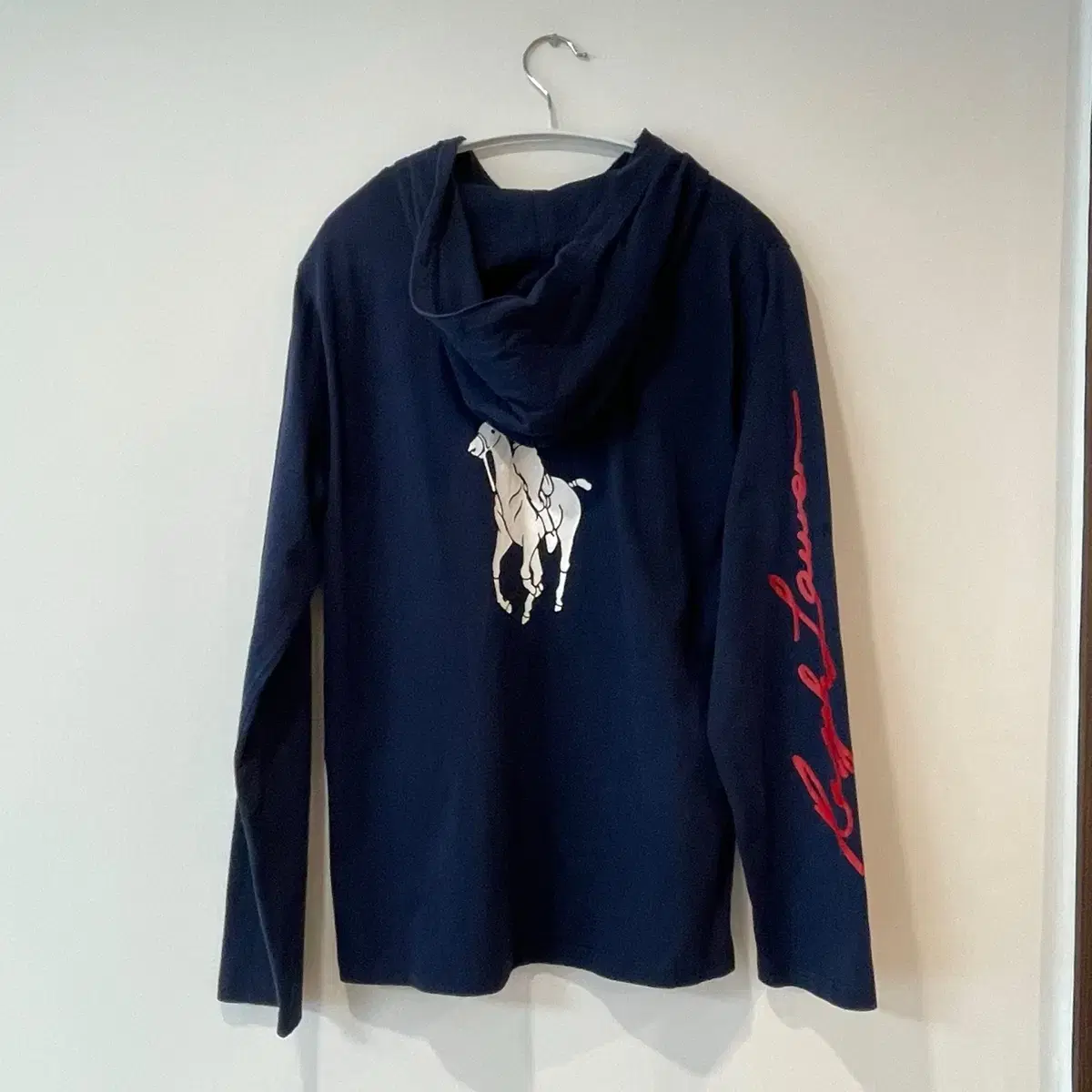 Polo Ralph Lauren navy hoodie, thin long-sleeve tee