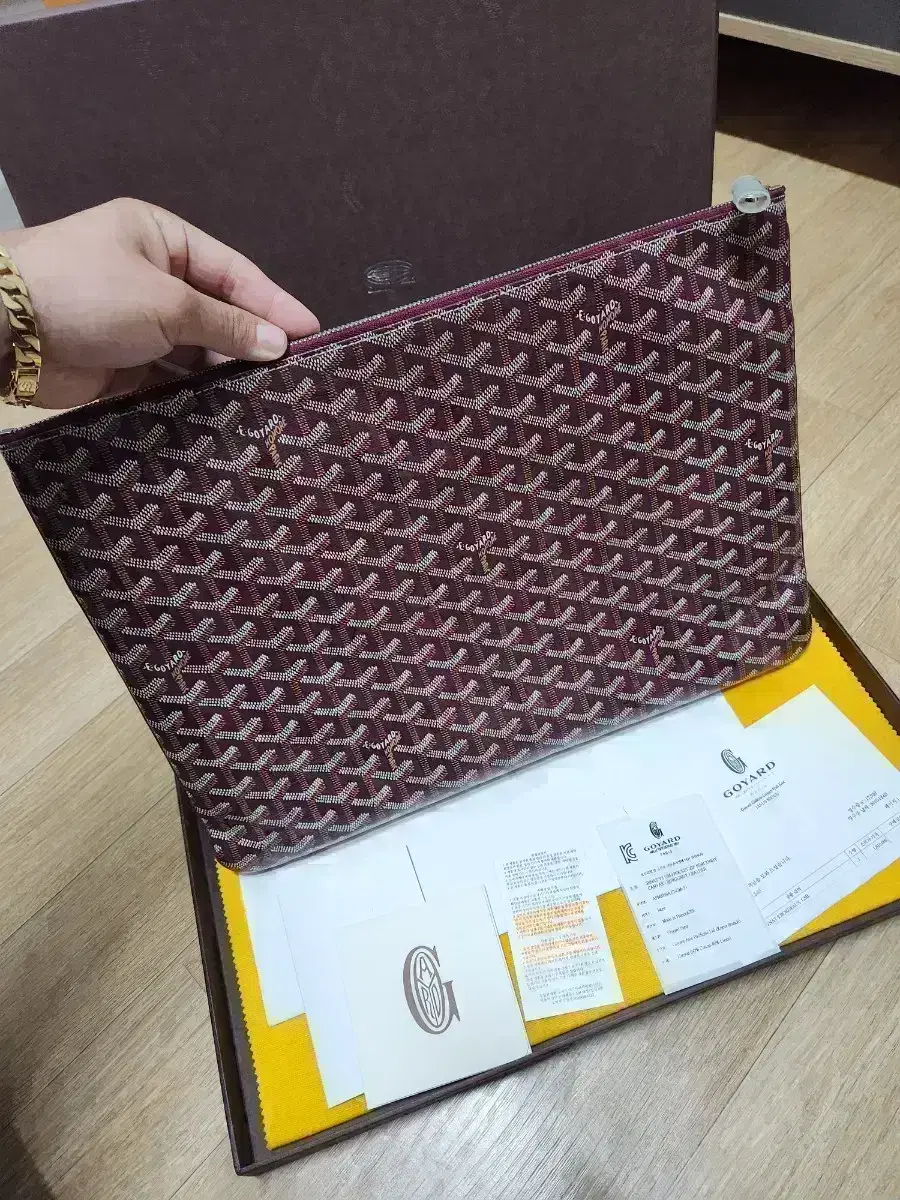 고야드 버건디 세나 클러치 GM