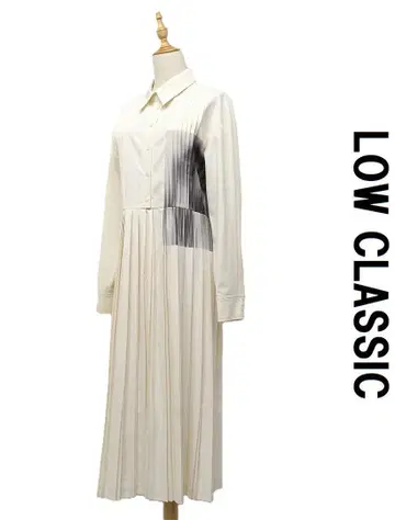 M464/새상품급 LOW CLASSIC 롱 원피스 플리츠 아이보리