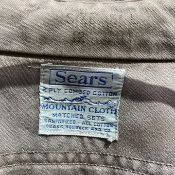60s SEARS 마운틴 크로스 빈티지 밴드 포함 워크 셔츠 구제 의류