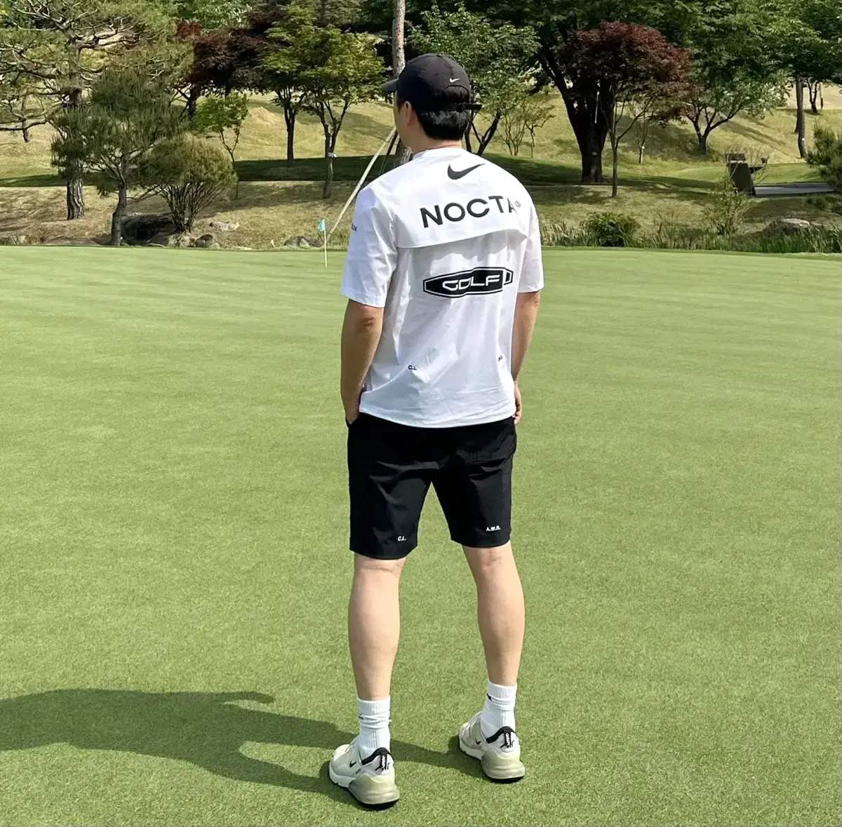 남성골프웨어 숏슬리브 크루넥 & 쇼츠 팬츠 세트