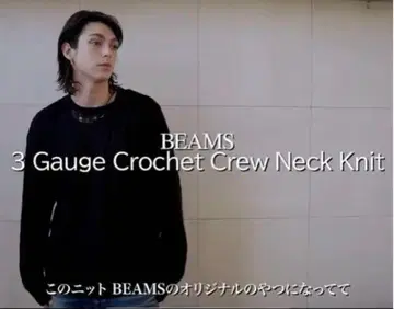 beams 3 게이지 크로셰 크루넥 니트 모건 클로드 착용 L 화이트