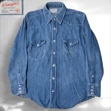 70S 리메이크 상품 USA제 랭글러 Wrangler 데님 셔츠 M