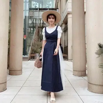 eimy istoire Charme Denim Dress 드레스 뷔스티에