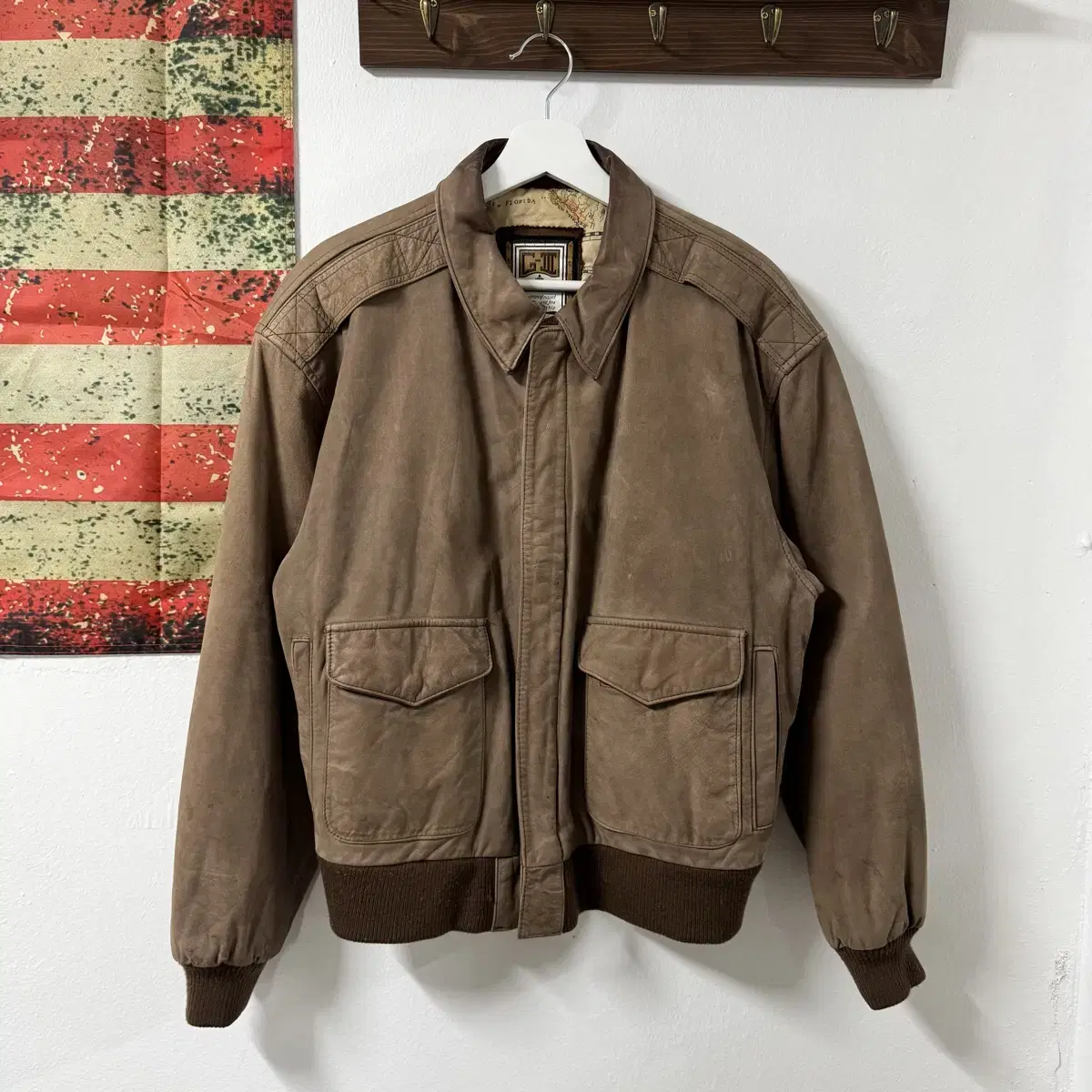 80'~90's G3 Leather Bomber Jacket