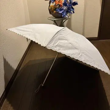 라이트 그레이 접이식 양산 레이스 테두리
