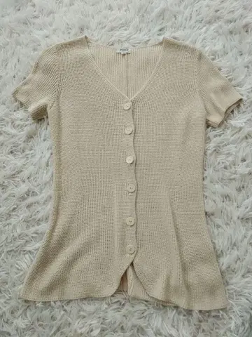 폭시 부티크 반팔 니트 가디건 베이지 38
