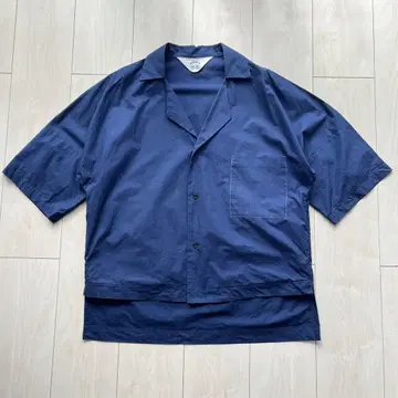 SUNSEA 선씨 프라이드 슈림프 셔츠 오픈 카라 반팔