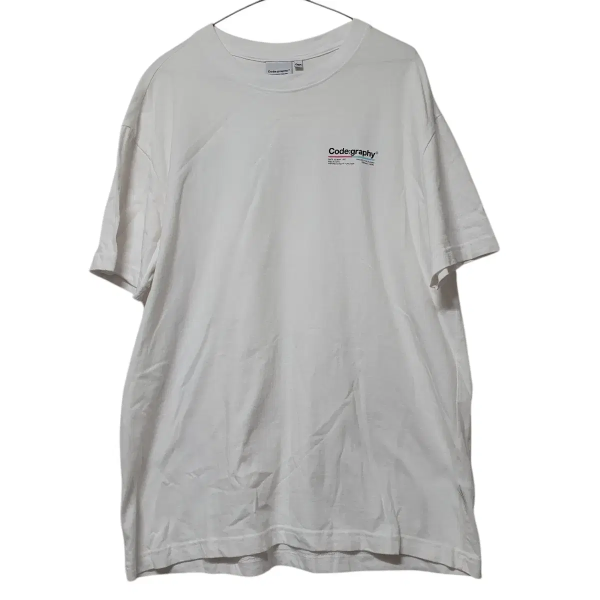 Actual size XL 105 Codegraphy short-sleeved T-shirt white