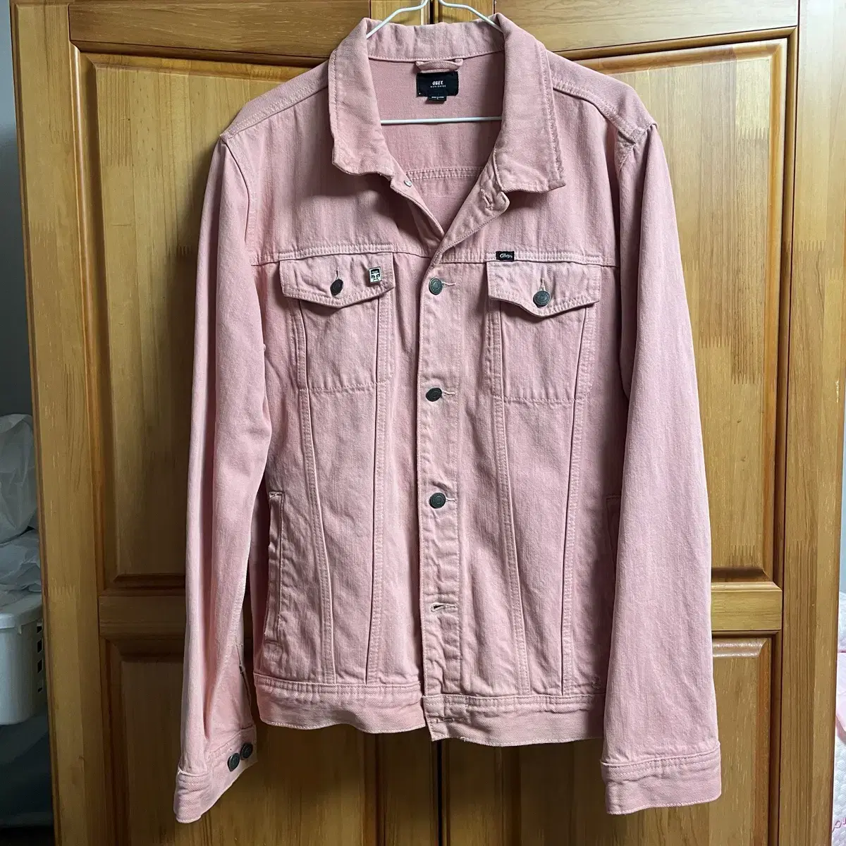 Obey Denim Trucker Jacket Light Pink Denim Jacket