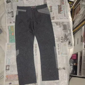 도둑 일기의 다크 그레이 패치워크 팬츠