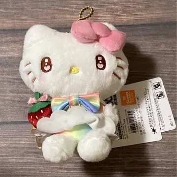 새상품 산리오 딸기 신문 봉제 인형 마스코트 헬로키티 키티