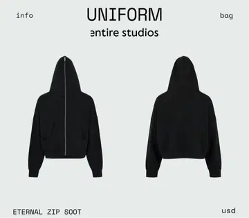 ENTIRE STUDIOS Eternal zip "SOOT" 엔타이어