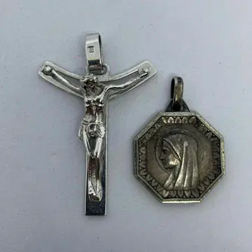 예수 그리스도 성모 마리아 참 메달 은제 silver