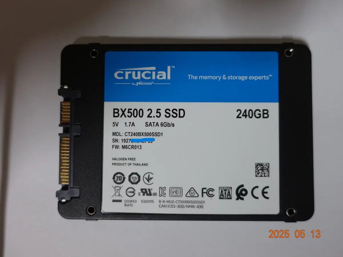 Micron crucial BX500 SSD 240GB (Grade A)