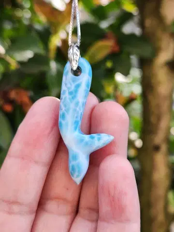 가격 인하 handmade 라리마 고래 꼬리 테일 목걸이