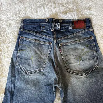 WORKERS GEANS 워커즈 청바지 신치 벨트 빨간색 귀 셀비치