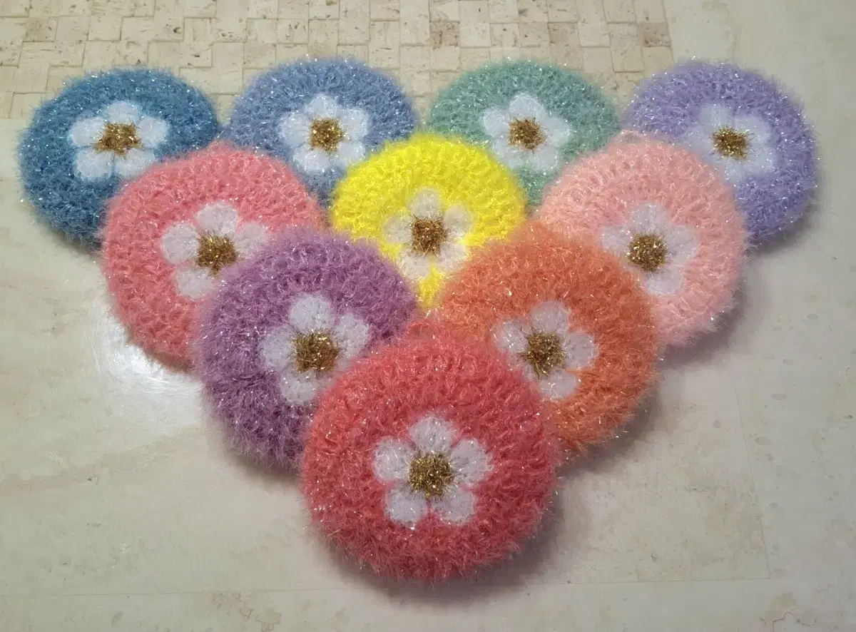 Keum flower bun scrub sponge 10ea