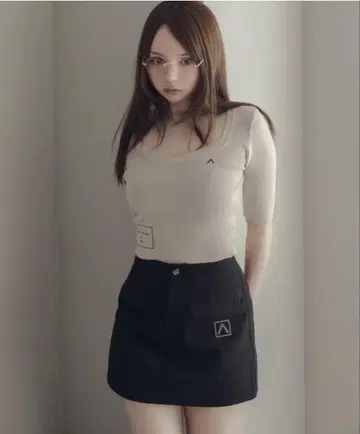 앤드 마리 ANDMARY Jane logo mini skirt