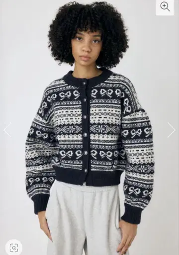 moussy RIBBON FAIR ISLE 니트 가디건