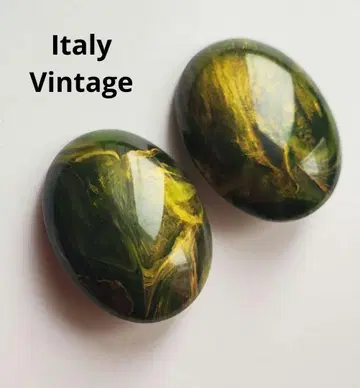 Italy Vintage 빈티지 마블 무늬 귀찌 주얼리