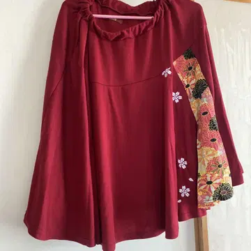 gouk 고우쿠 일본풍 패턴 스커트 빨간색