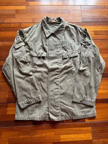 70년대 80년대 동독군 레인 드롭 카모 필드 자켓
