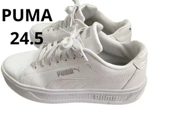 새상품급 PUMA 스매시 플랫폼 V3 24.5cm 화이트 통굽