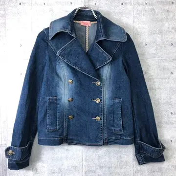 00년대 헤이세이 아카이브 히메카지 구제 의류 더블 브레스트 데님 자켓