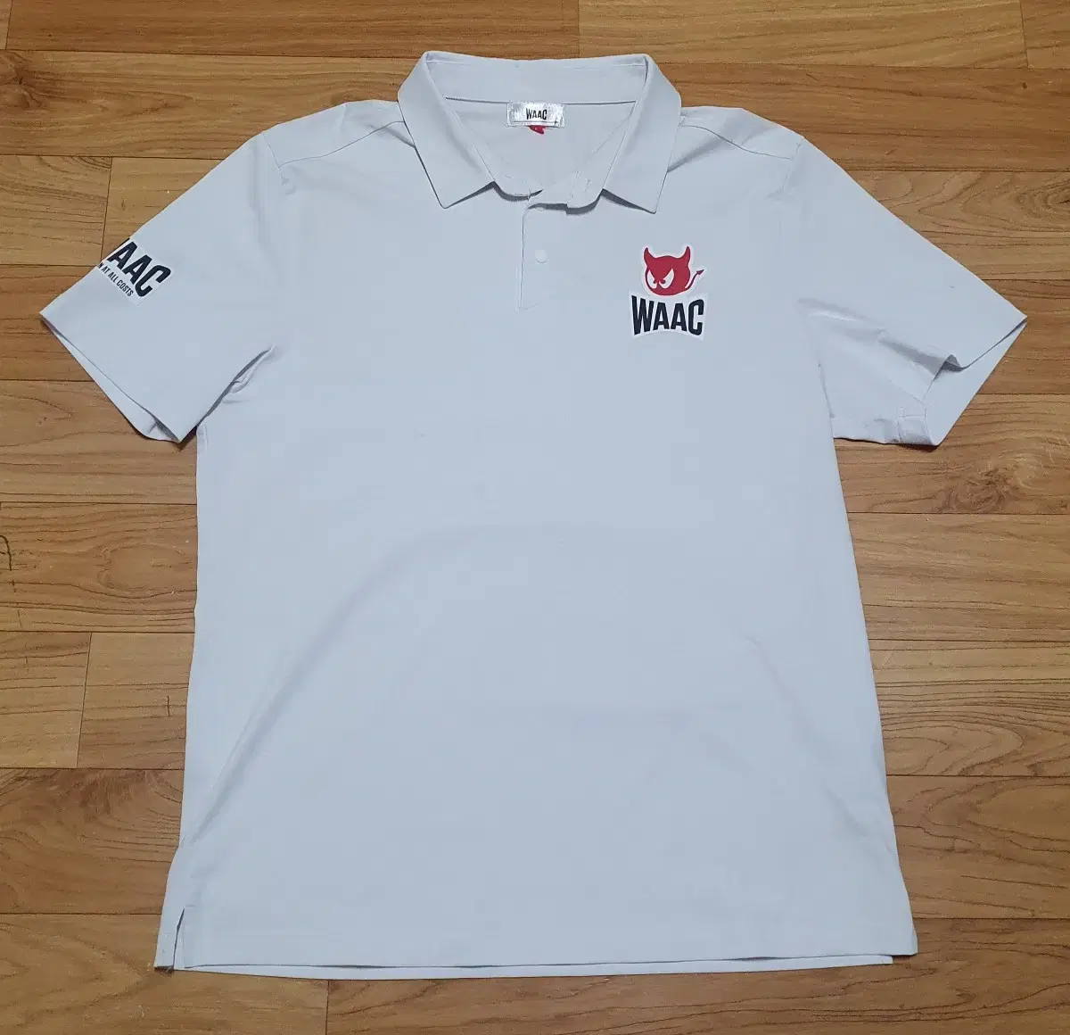 WAAC 왁골프 정품 남자100 기능성스판 남성골프웨어 화이트 카라티셔츠