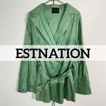 일본제 ESTNATION 실키 플레어 숏 셔츠 코트 실크 터치