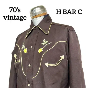 레어 70's USA제 빈티지 H BAR C 웨스턴 셔츠 15