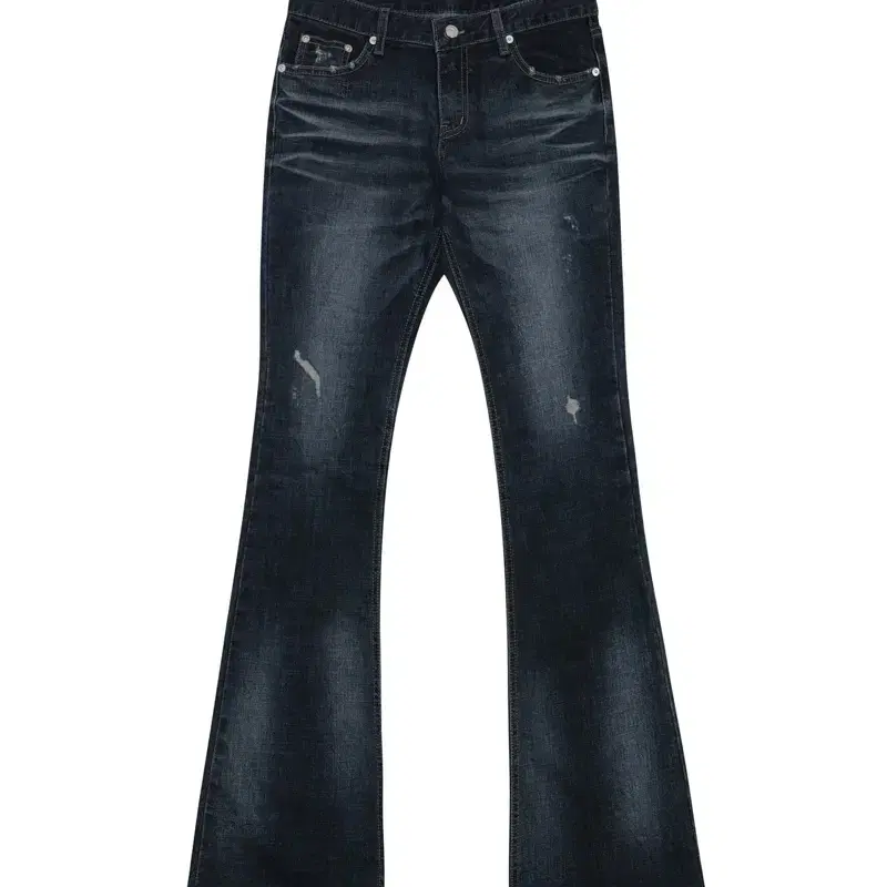【BOHEMIAN SEOUL】BOHEMSEO SNOW WASHED LEG SHIRRING JEANS SNOW WASHED LEG SHIRRING JEANS, SNOW BLACK - bohemseo