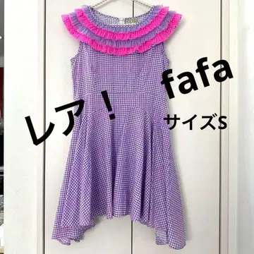 fafa 페페 튤 슬리브리스 원피스 깅엄 체크 플레어